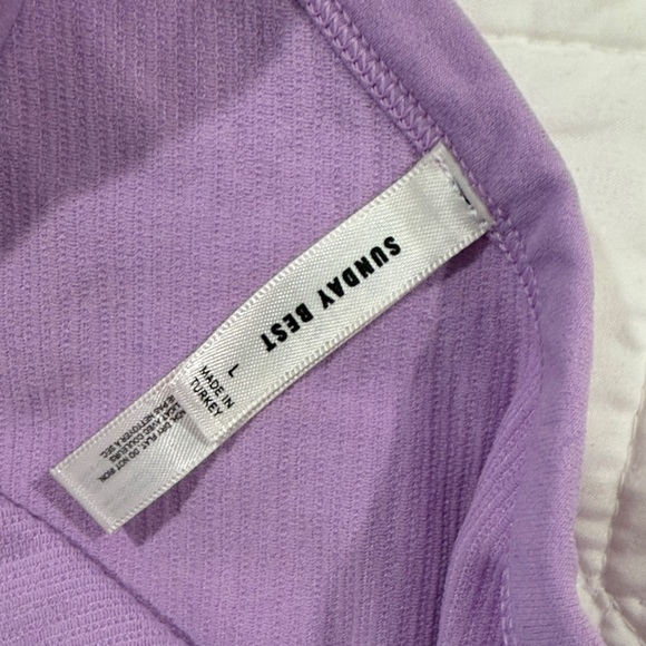 SUNDAY BEST Lavender Ribbed Top - Picture 2 of 2
